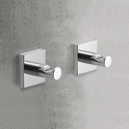 Set of Bathroom Hooks, Polished Chrome Gedy FJ27-13